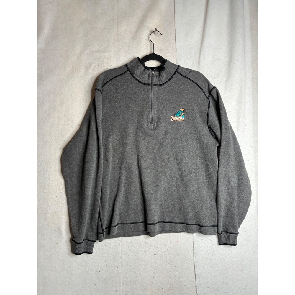 Cutter & Buck Mens Coastal Carolina Chanticleers 1/4 Zip Pullover Gray Large